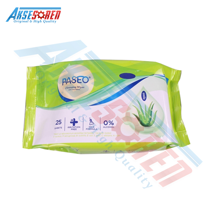 Promo Tissu Basah Anti Bacterial Paseo [1 Bungkus/25 Sheets] / Tisu