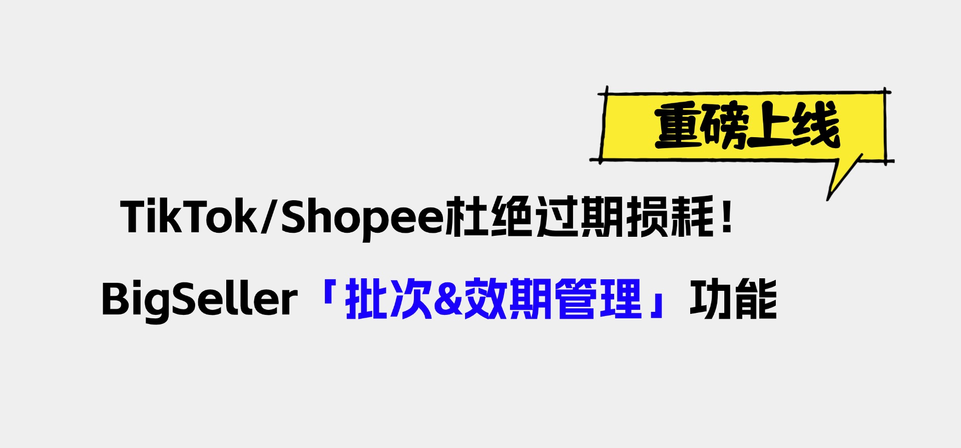 TikTok/Shopee杜绝过期损耗！BigSeller重磅上线「批次&效期管理」功能