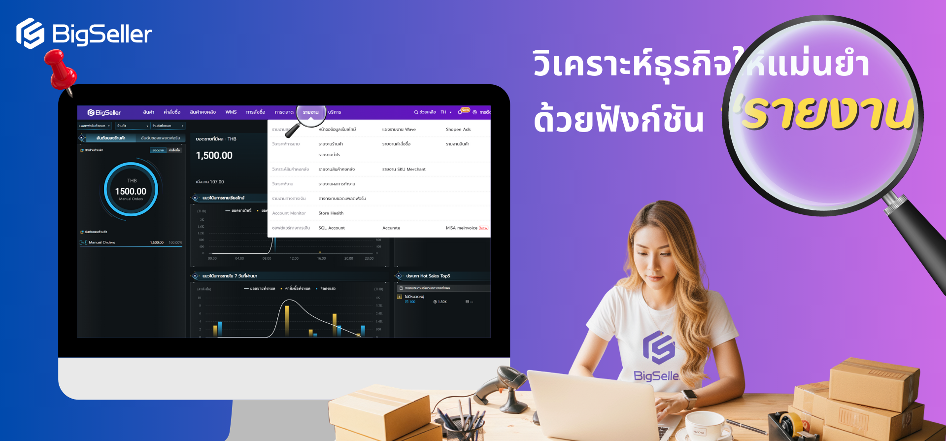 วิเคราะห์ธุรกิจให้แม่นยำ ด้วยฟังก์ชัน “รายงาน” จาก BigSeller
