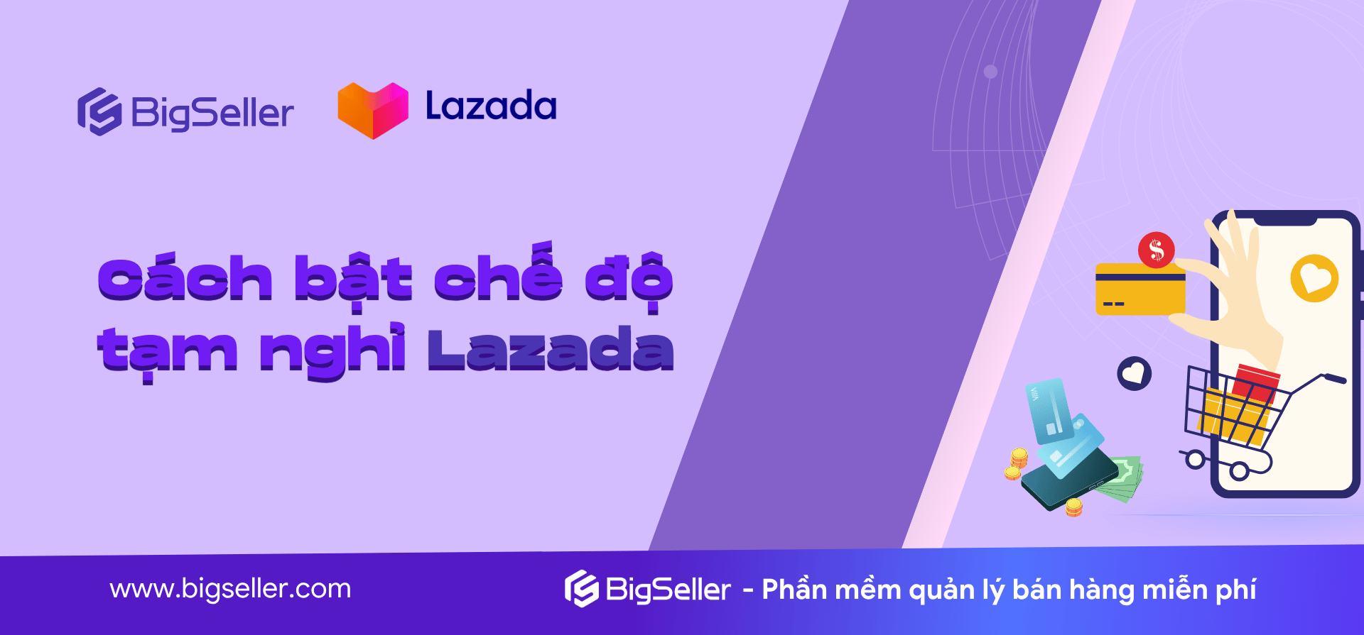 Cách bật chế độ tạm nghỉ Lazada