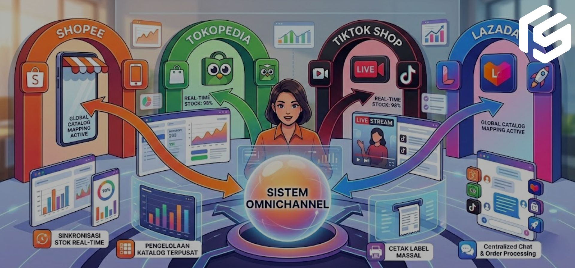 Cara Memilih Tools Omnichannel untuk Seller yang Aktif di Shopee, Tokopedia, TikTok Shop, dan Lazada Sekaligus