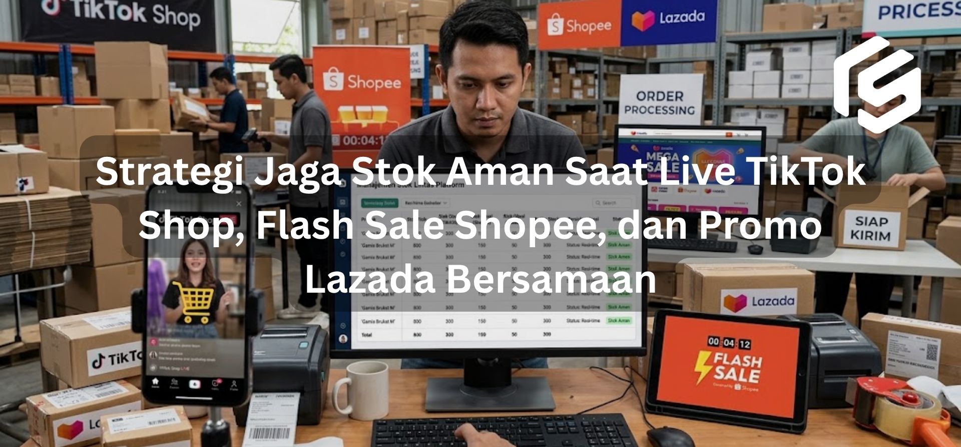 Strategi Jaga Stok Aman Saat Live TikTok Shop, Flash Sale Shopee, dan Promo Lazada Bersamaan