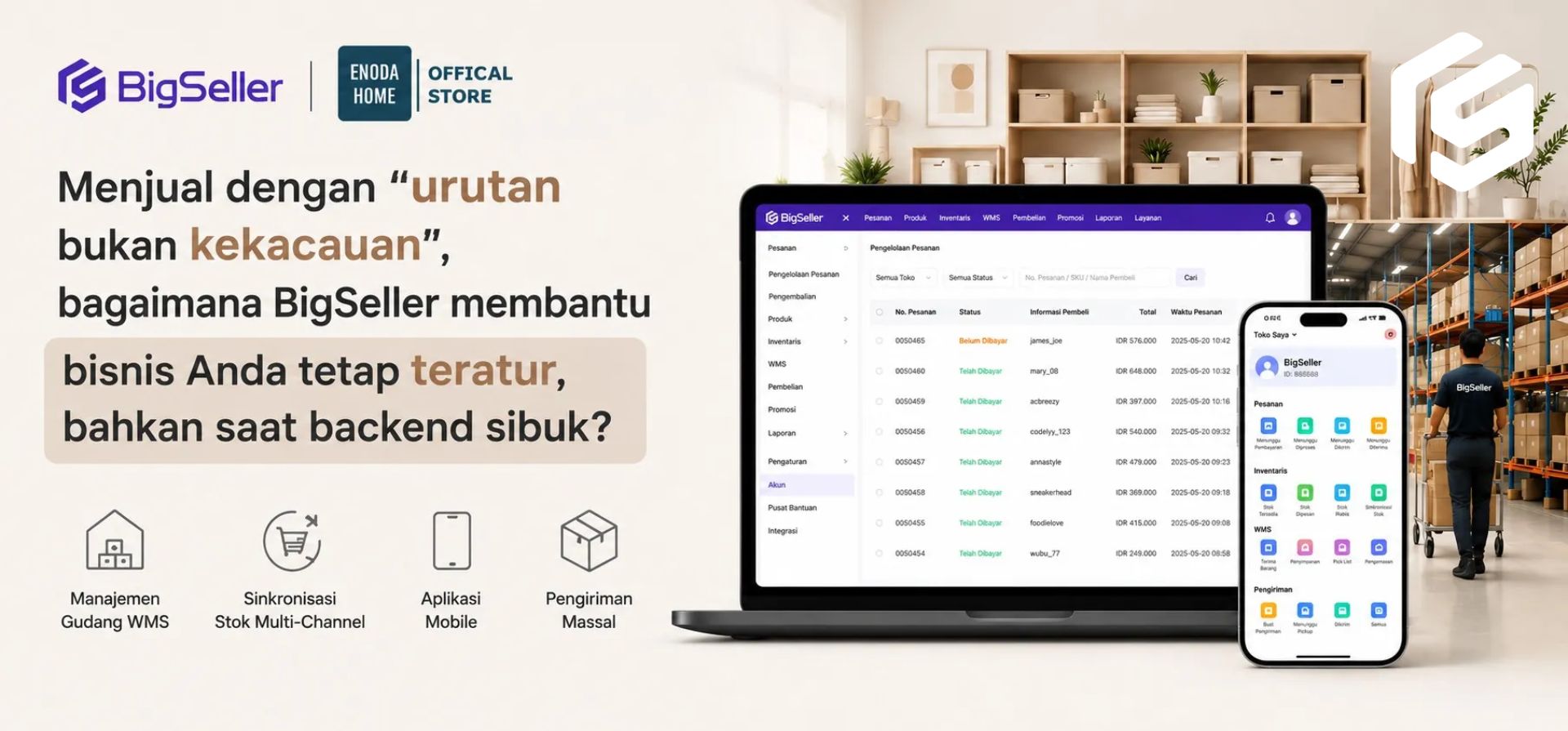 Menjual "Kerapian": Bagaimana Brand Home & Living Menghadirkan Keteraturan di Sistem Backend Bersama BigSeller