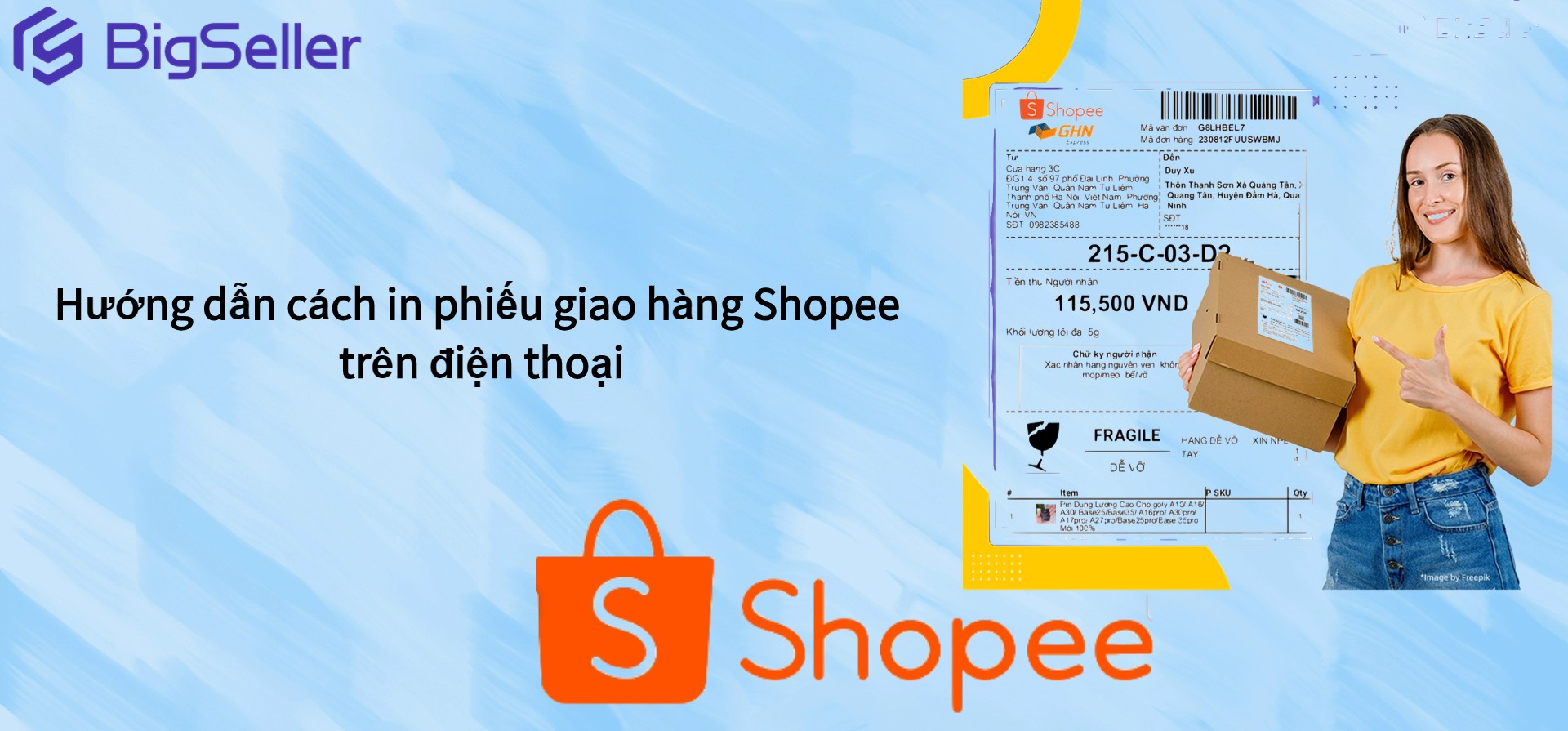 Hướng dẫn cách in phiếu giao hàng Shopee trên điện thoại