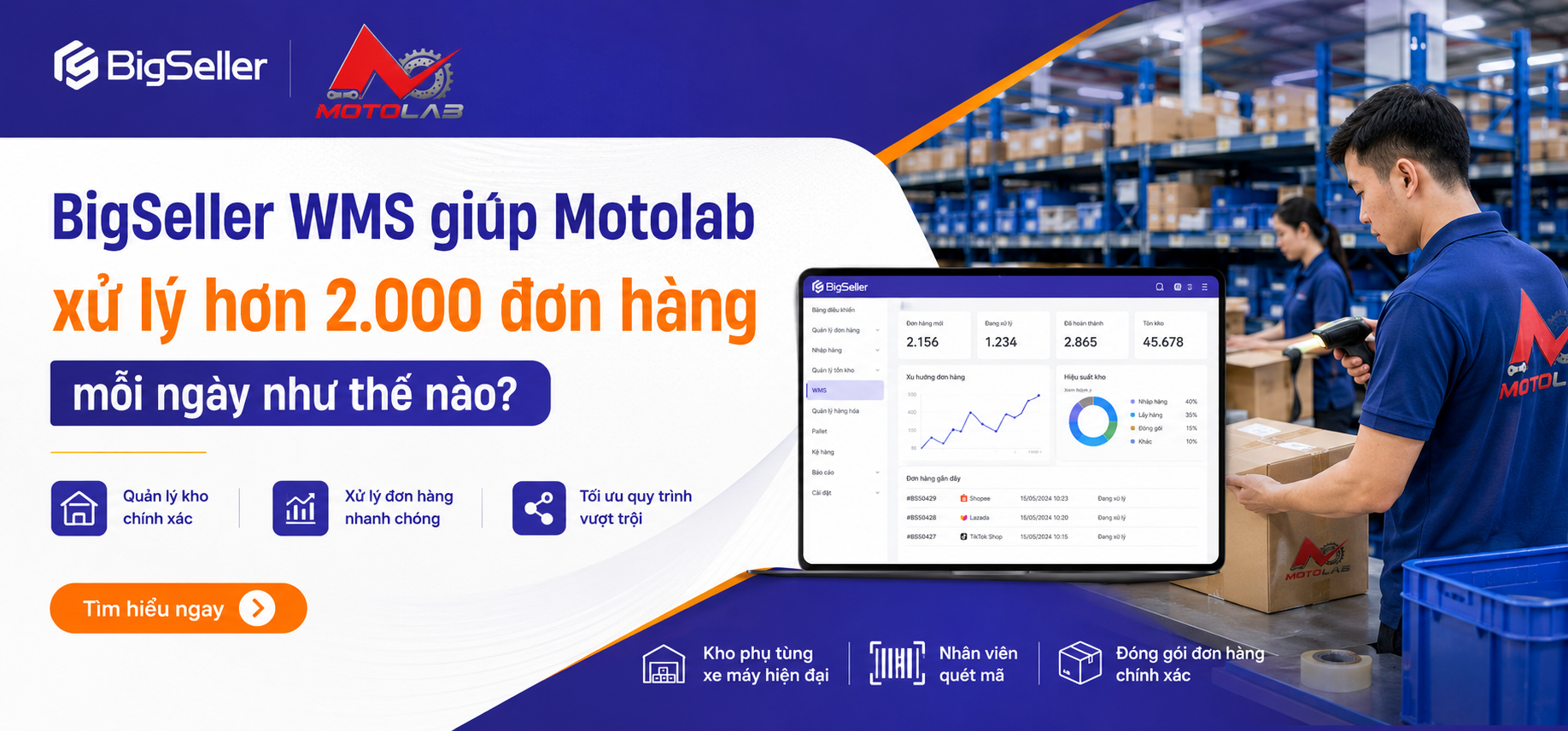 Câu chuyện khách hàng l BigSeller WMS giúp Motolab xử lý hơn 2.000 đơn hàng mỗi ngày như thế nào?