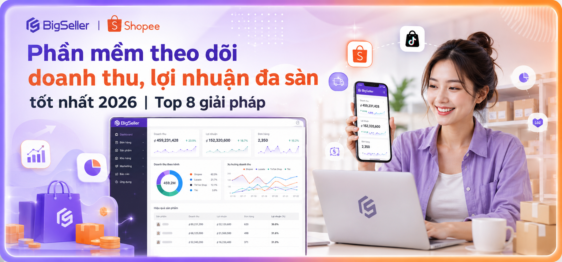 Phần mềm nào giúp theo dõi doanh thu, lợi nhuận và hiệu quả kinh doanh đa sàn? Top 8 lựa chọn đáng cân nhắc (2026)