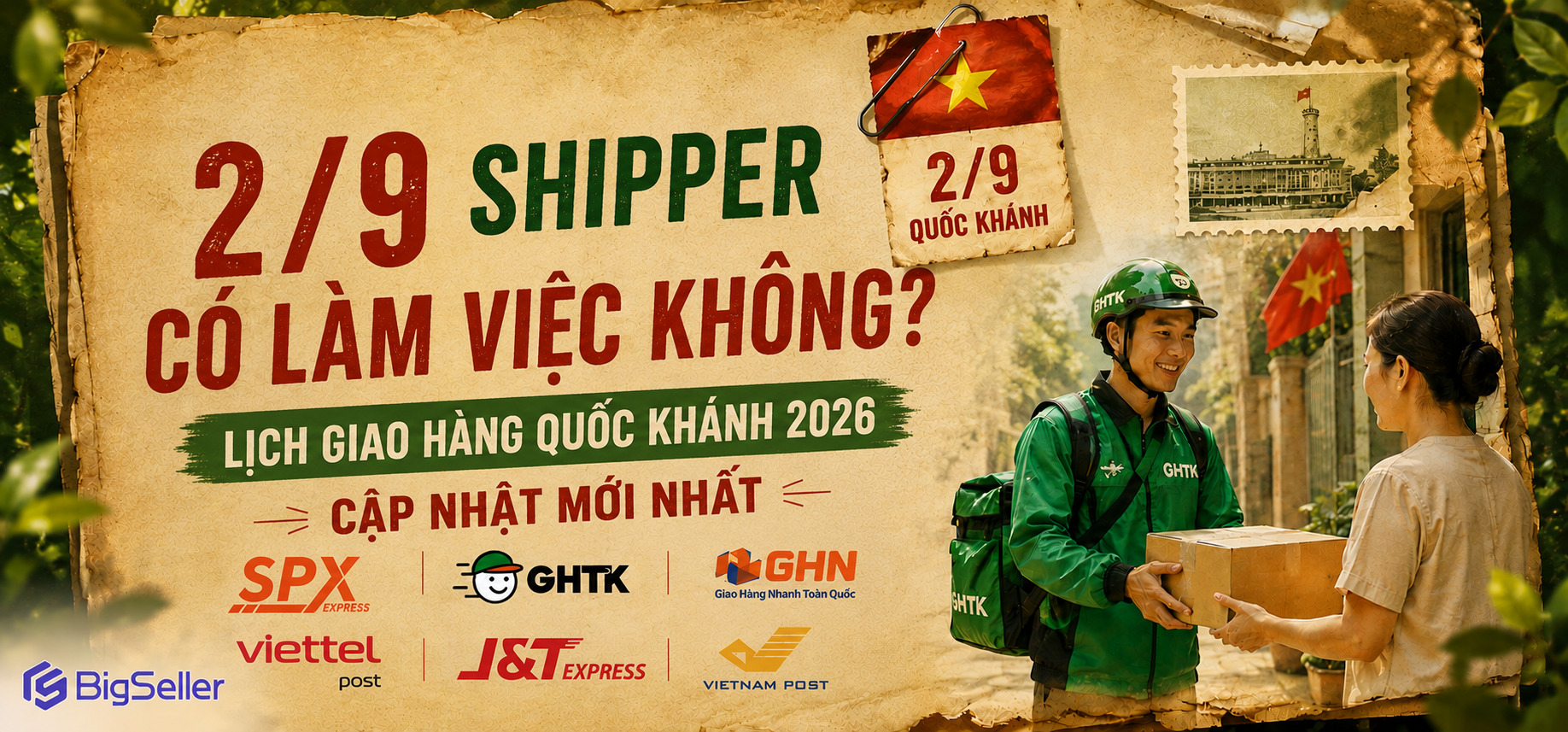 2/9 shipper có làm việc không? Lịch giao hàng quốc khánh 2/9/2026