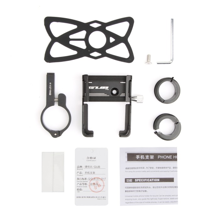 GUB P10 P30 Phone Holder HP Sepeda Motor Anti Getar Alumunium Alloy