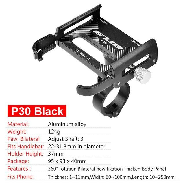 GUB P10 P30 Phone Holder HP Sepeda Motor Anti Getar Alumunium Alloy