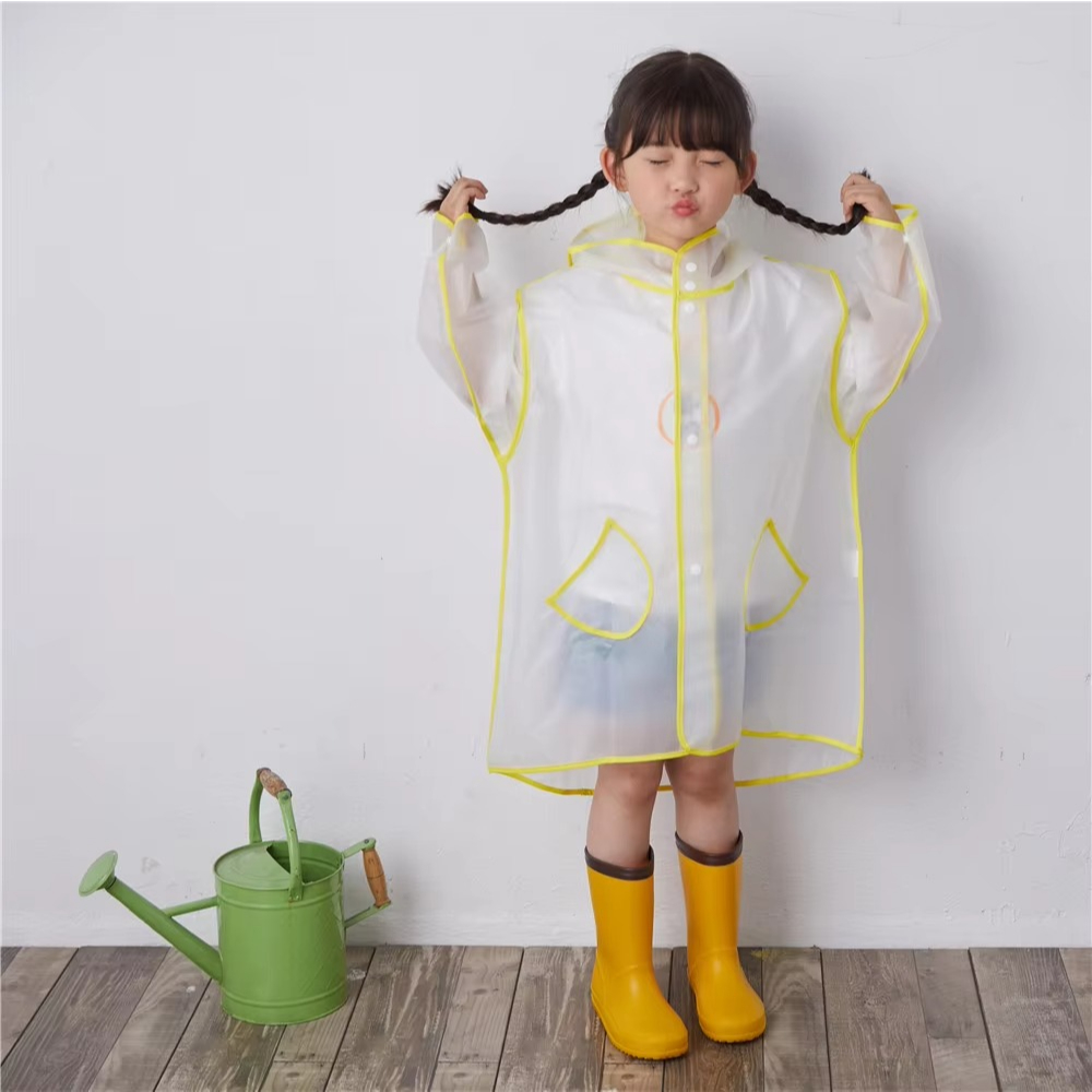 Jas Hujan Anak Korea Kartun Komik 2D Lucu Laki Laki Perempuan PVC Putih Transparan Raincoat Kids Ponco Terusan Bahan Tebal Anti Air Waterproof Ringan Enteng hoodie Viral Sekolah TK SD Remaja Outdoor Jaket Mantel Anti Rembes List Hitam Biru Pink
