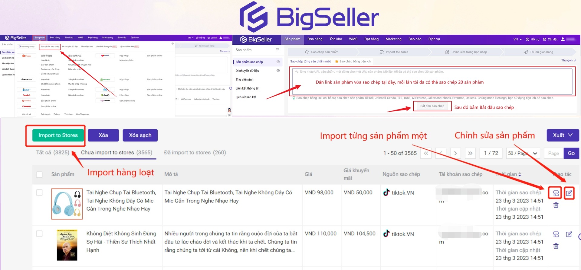 Sao chép sản phẩm TikTok Shop
