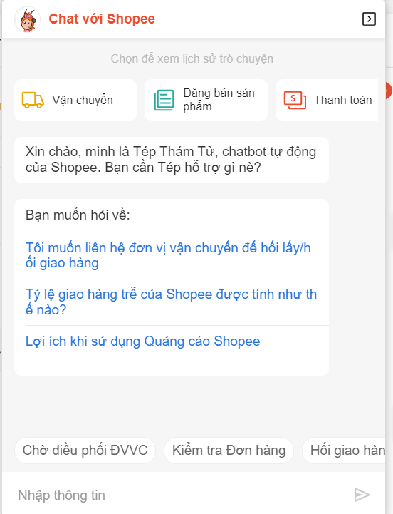 Tổng đài Shopee
