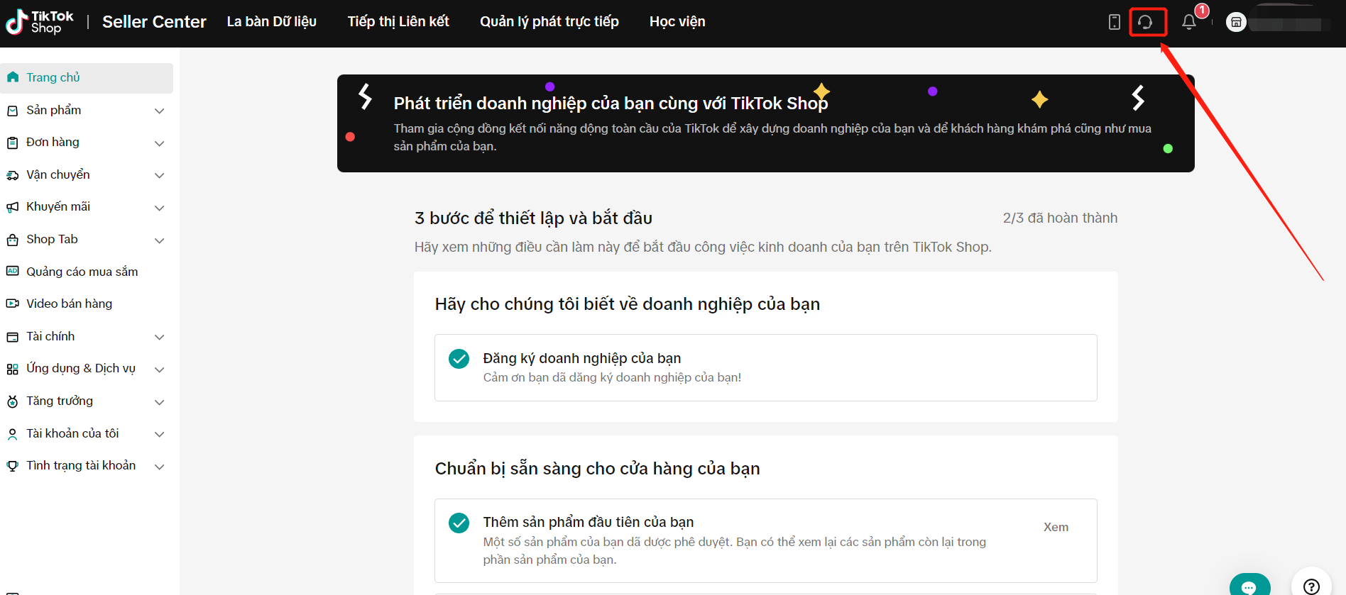 khôi phục tài khoản TikTok Shop