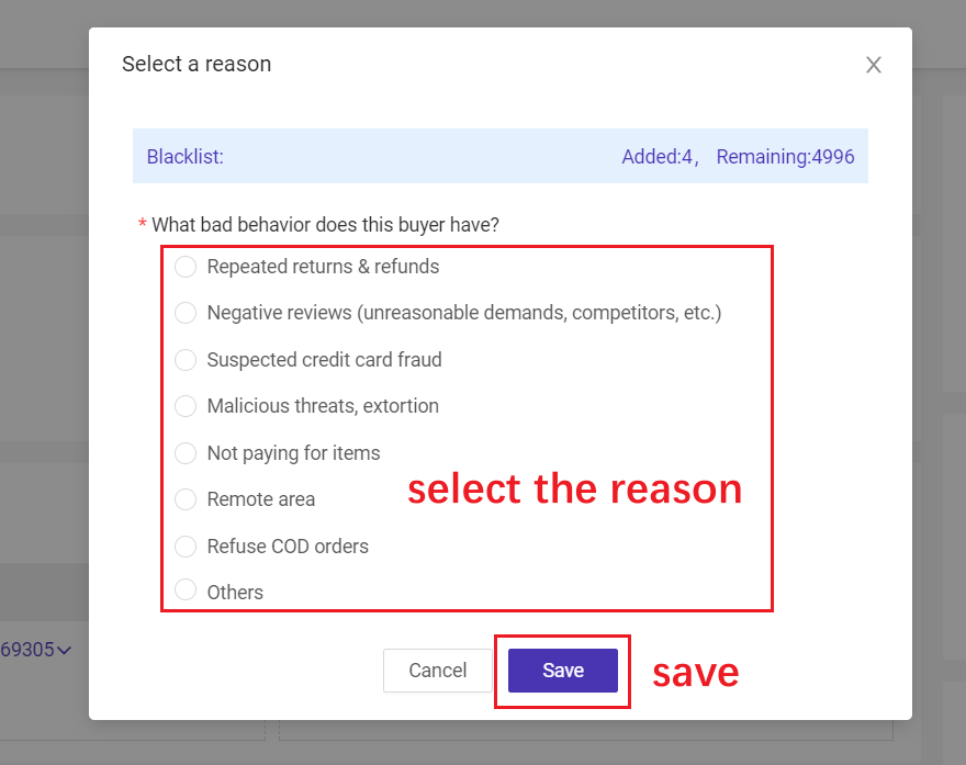 BigSeller Buyer Blacklist