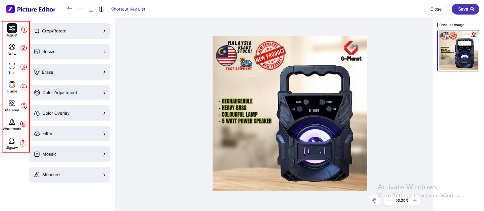 BigSeller’s Picture Editor