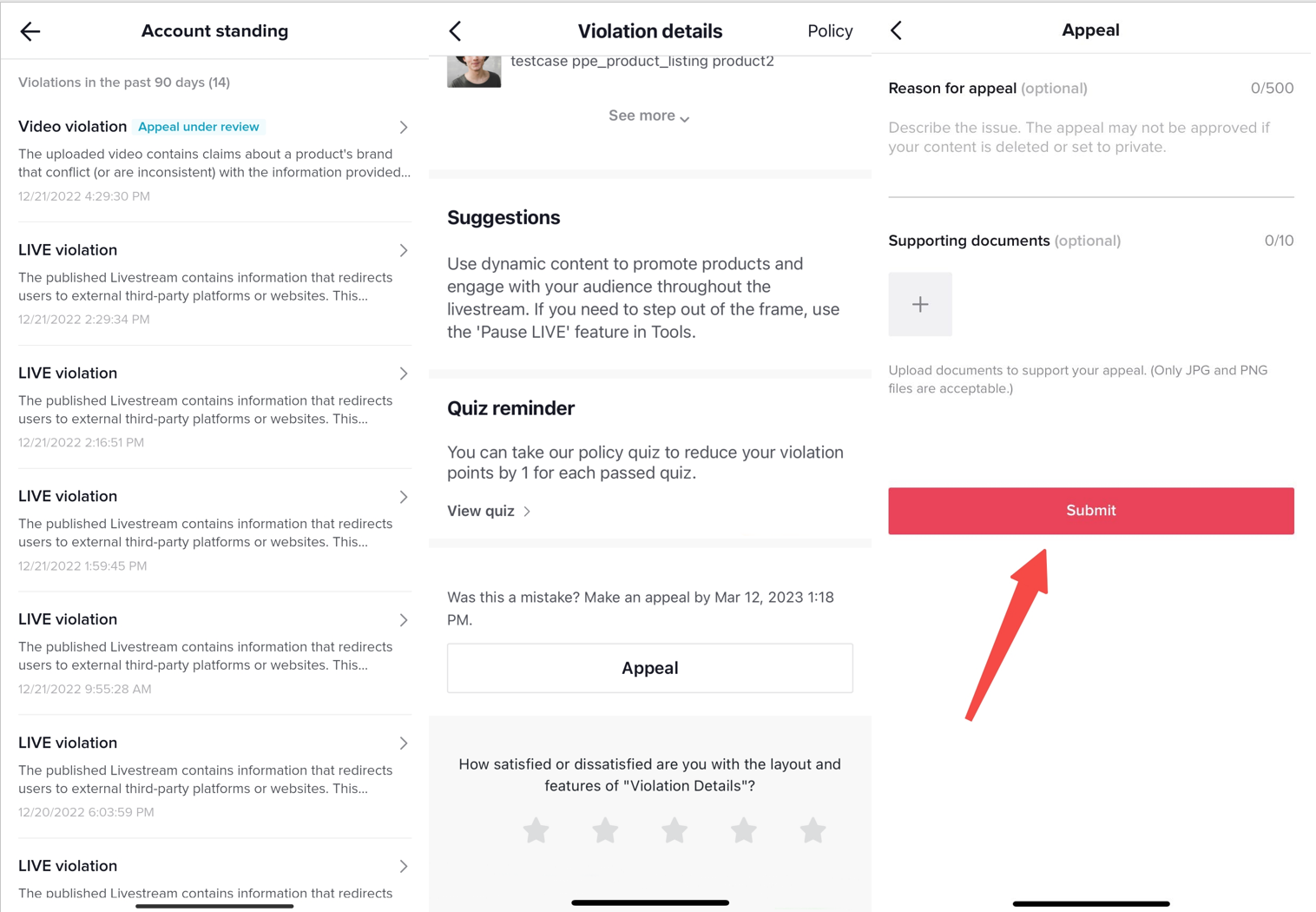 TikTok Shop Appeal Process