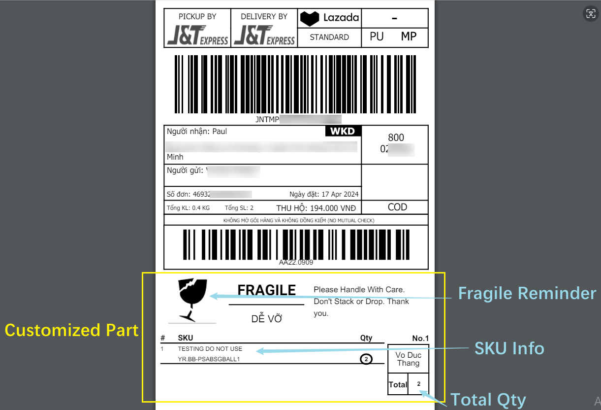 BigSeller’s Customised Shipping Labels