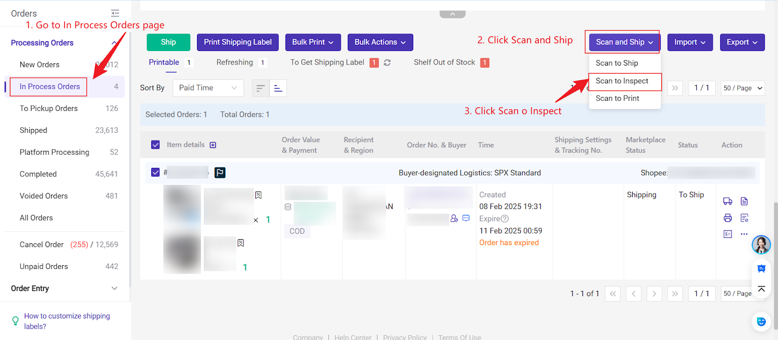 BigSeller’s Scan to Inspect