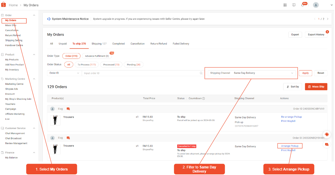 Shopee Same Day Delivery (SDD)
