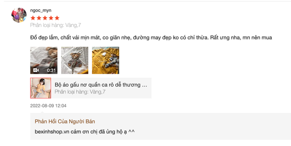 Feedback của khách hàng để tăng độ uy tín trên Shopee