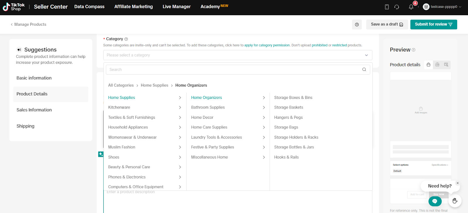 tiktok shop product category2