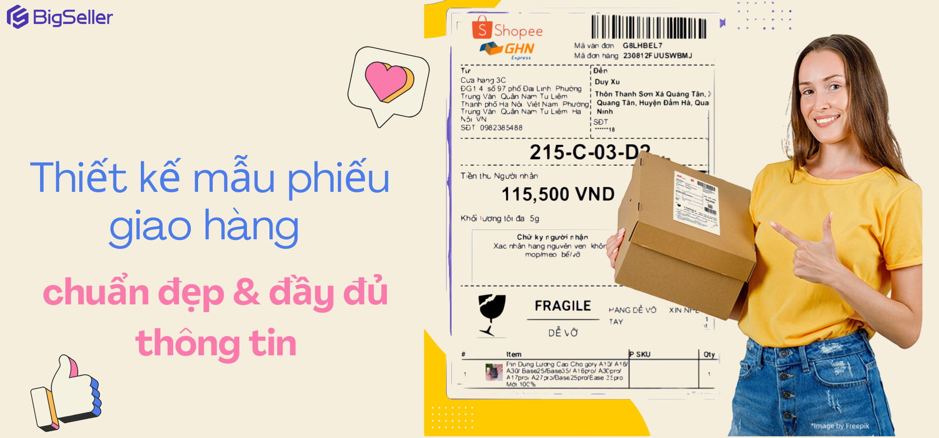 Cách thiết kế mẫu phiếu giao hàng chuẩn đẹp đầy đủ thông tin