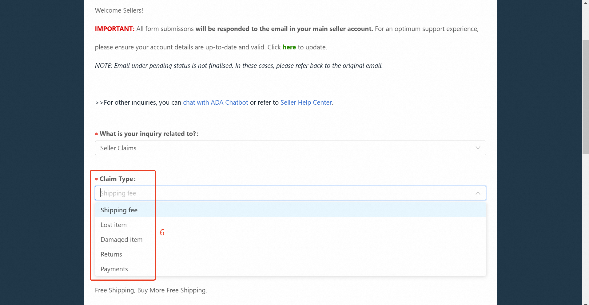 lazada seller claim4
