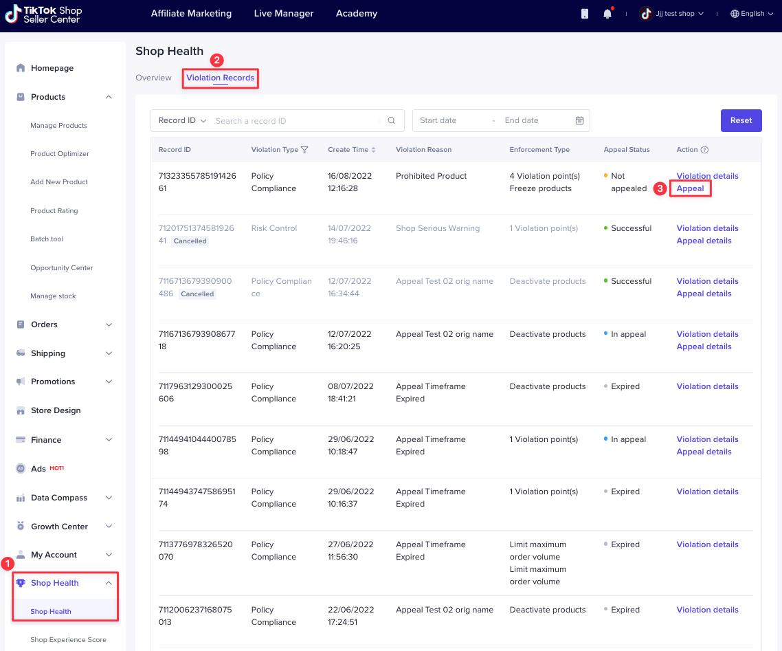 tiktok shop switched recycled listings appeal