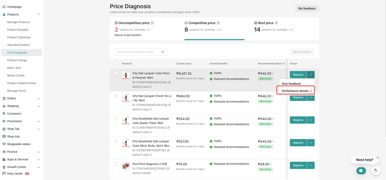 tiktok shop price diagnosis9