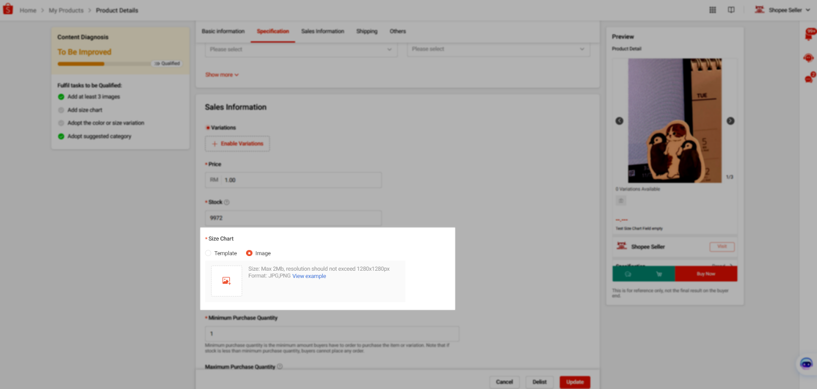 1shopee size chart 2025