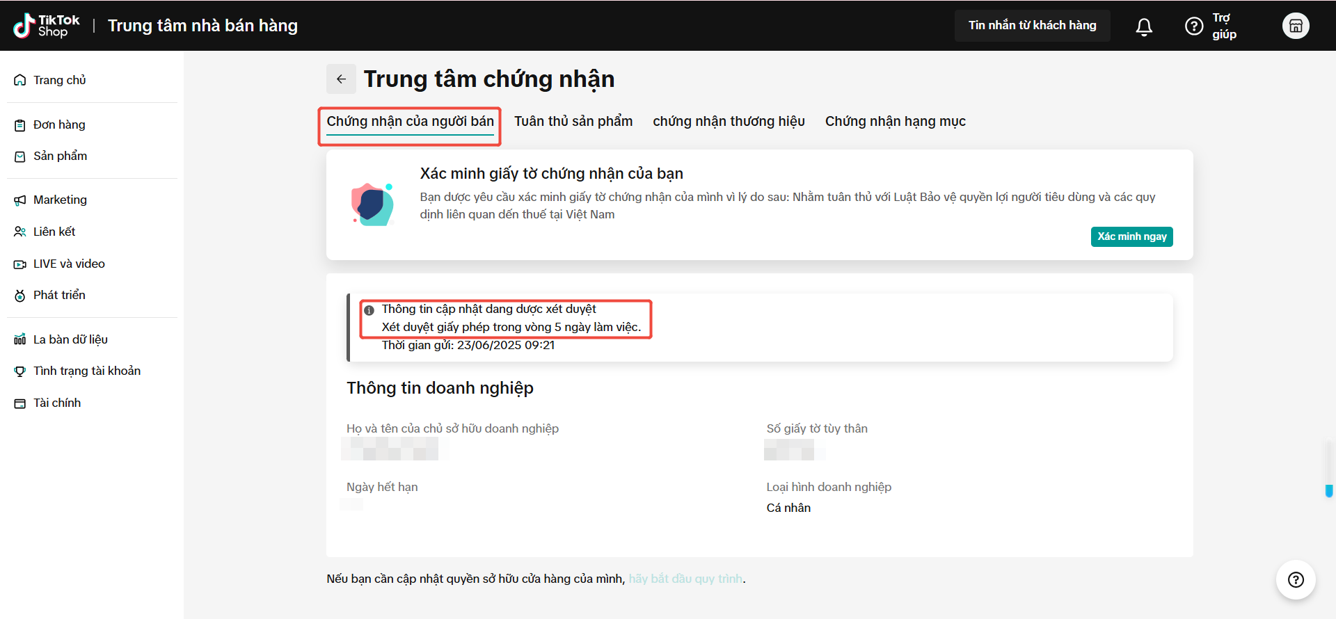 Thuế TikTok Shop 2025