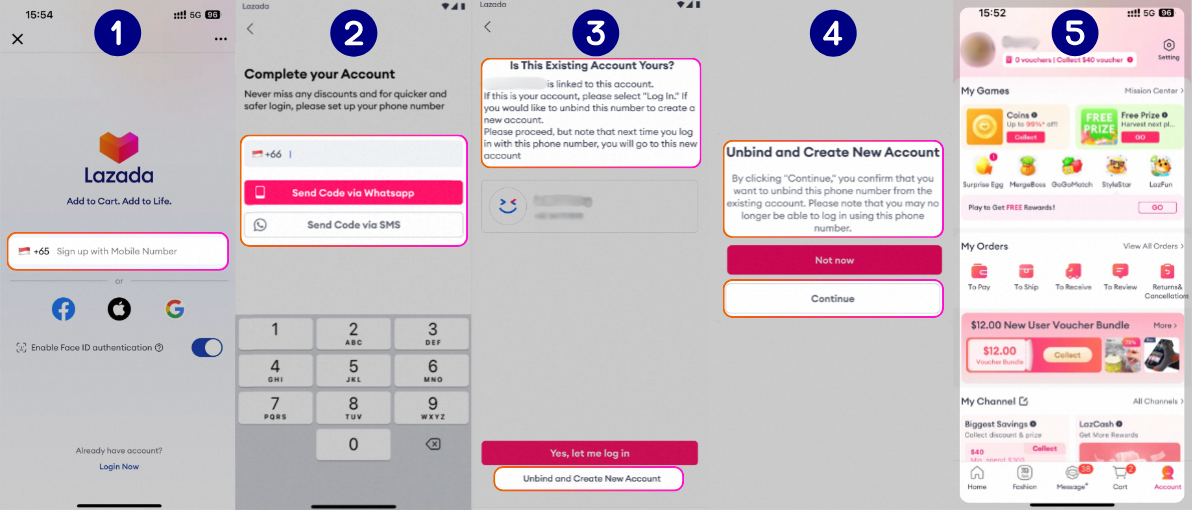 lazada mobile number