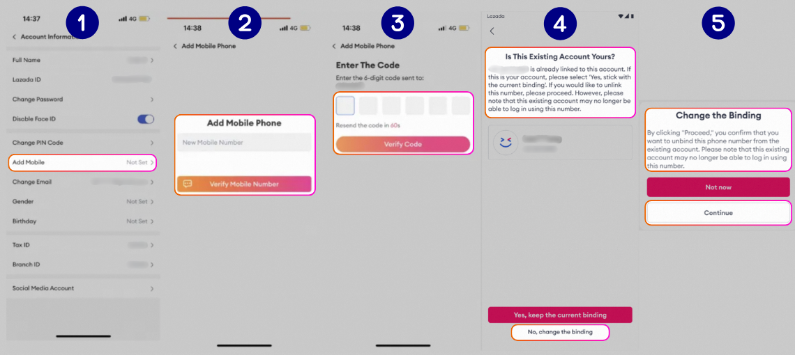 lazada mobile number1