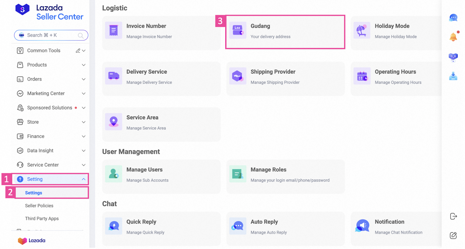 lazada multi-warehouse