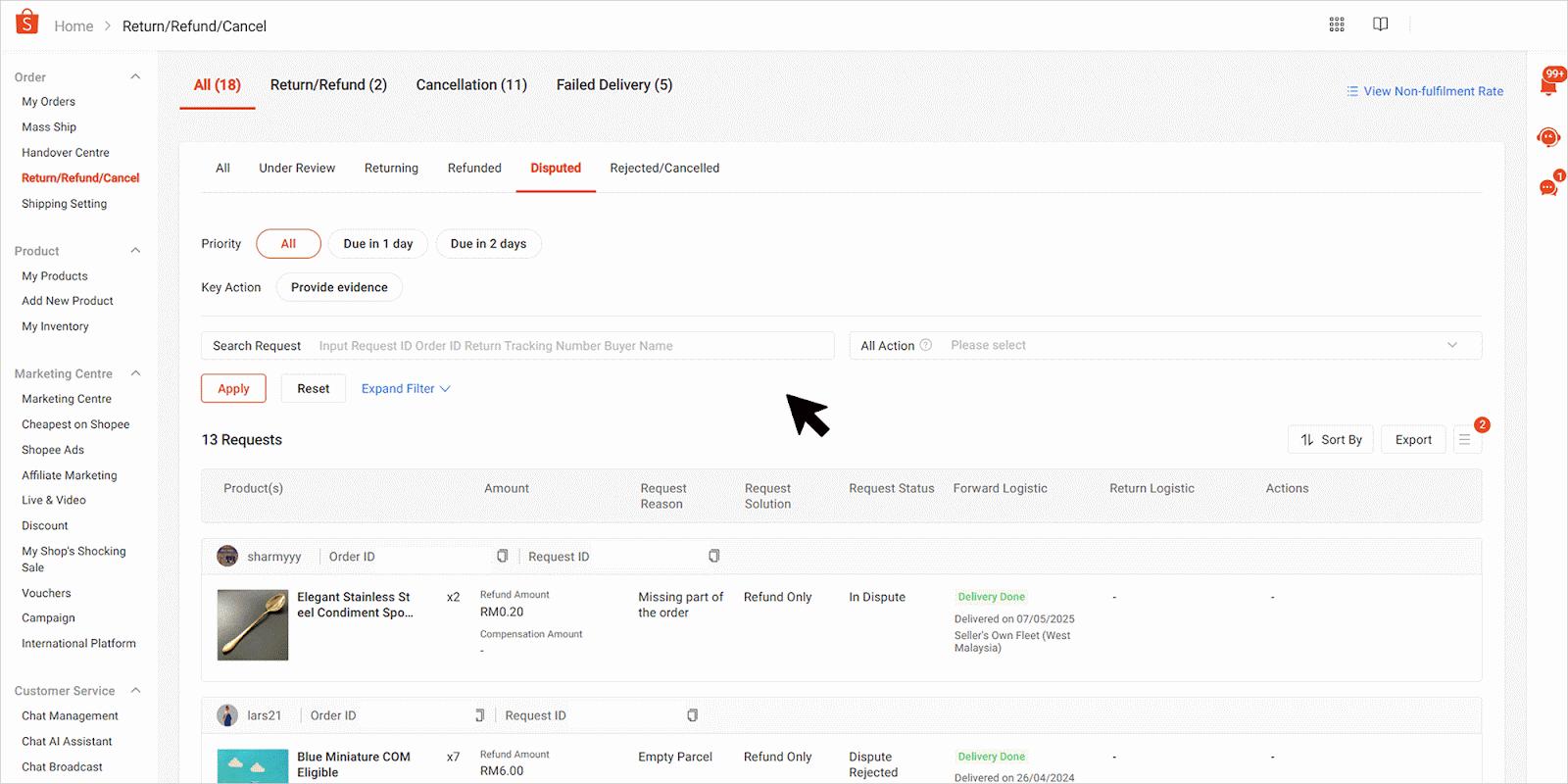 shopee dispute for return refund request5