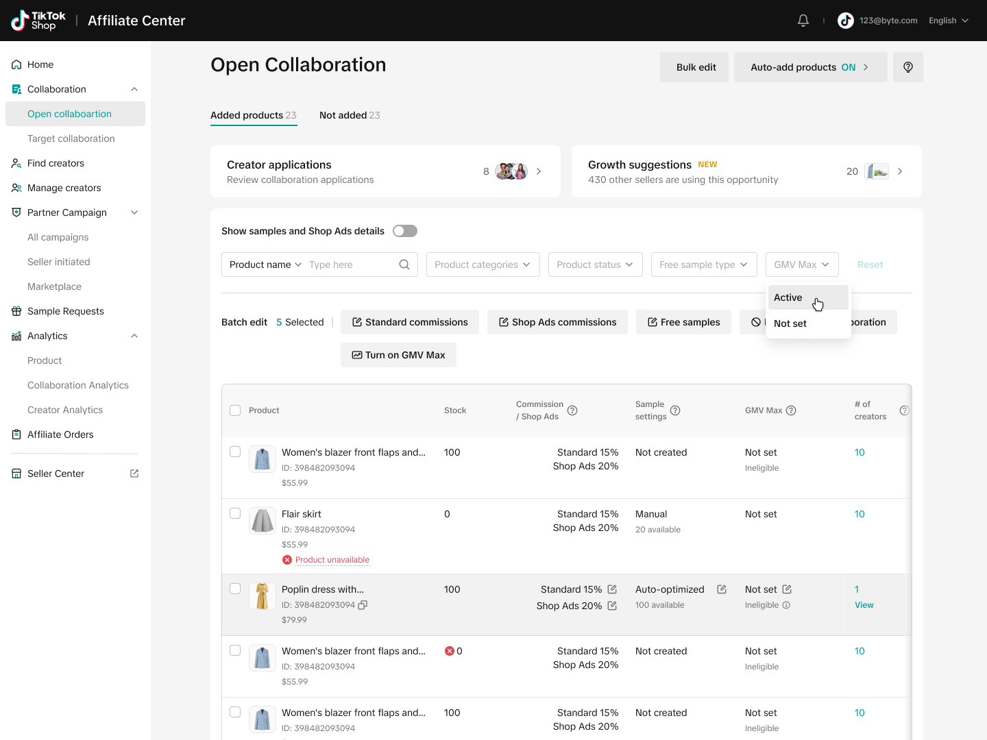 tiktok shop gmv max affiliate7