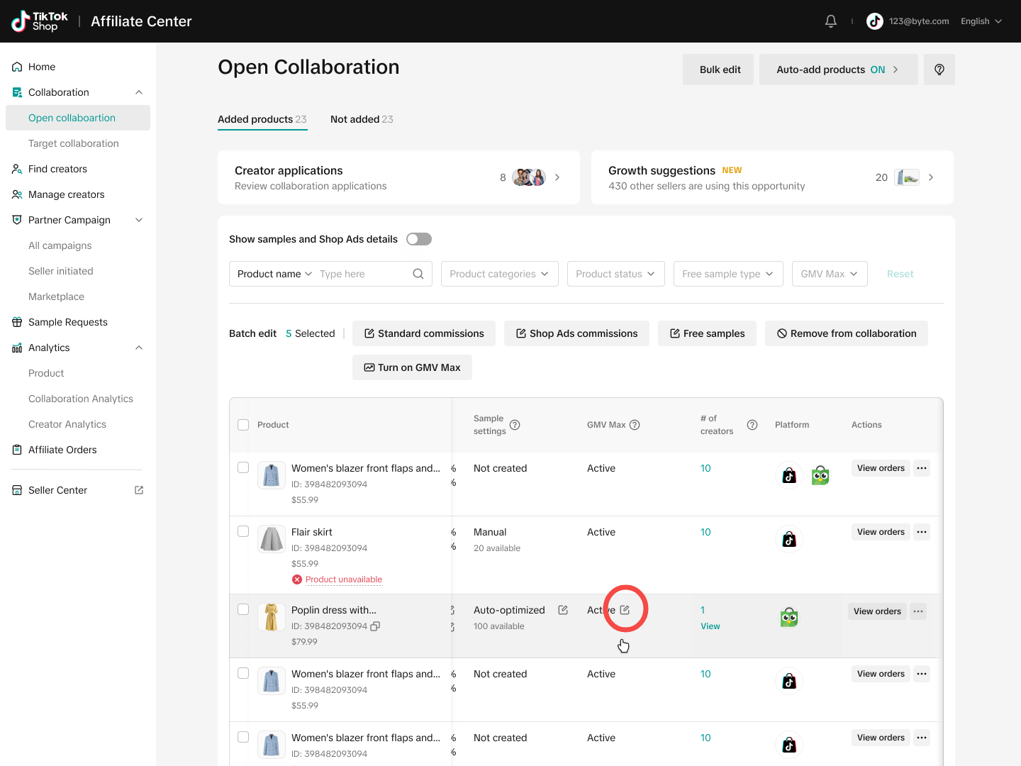 tiktok shop gmv max affiliate8