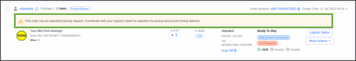 lazada buyer-initiated expedite requests