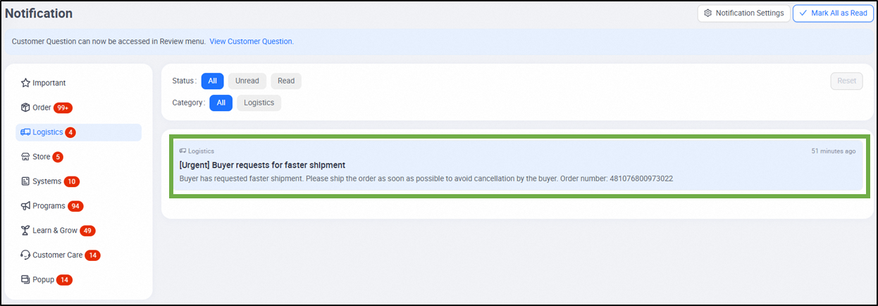 lazada buyer-initiated expedite requests3