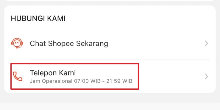cara hubungi customer service melalui telepon