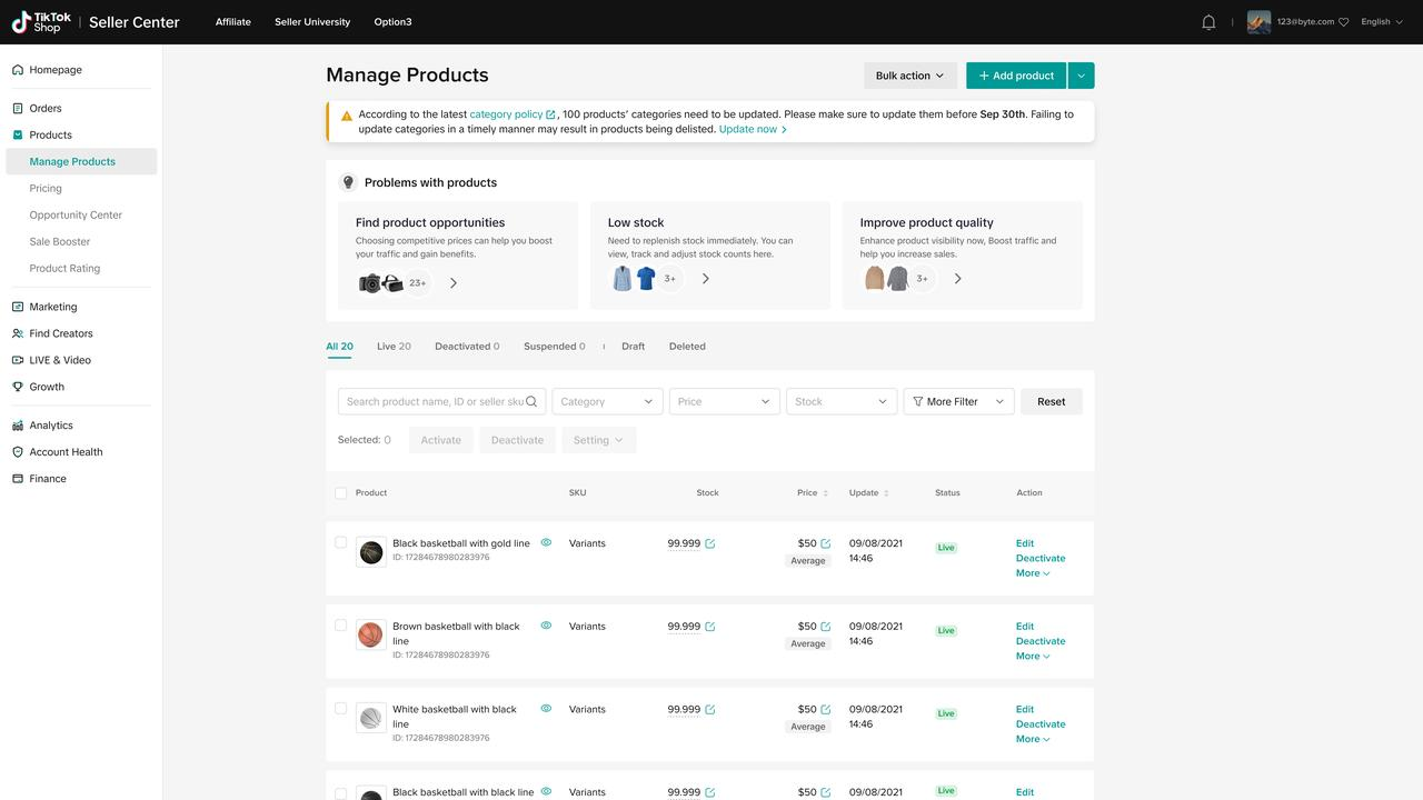 tiktok shop product category2
