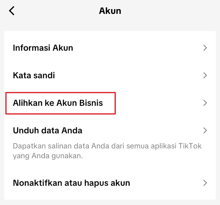 alihkan ke akun bisnis