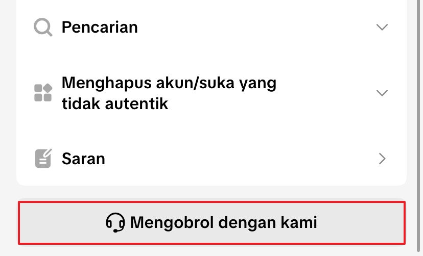 cara hubungi cs tiktok lewat aplikasi