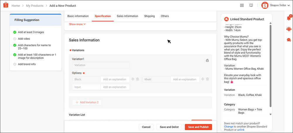 shopee standard product ssp3