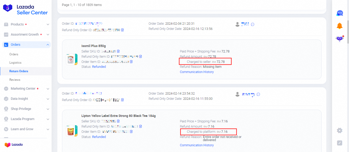 seller lazada malaysia refund only6