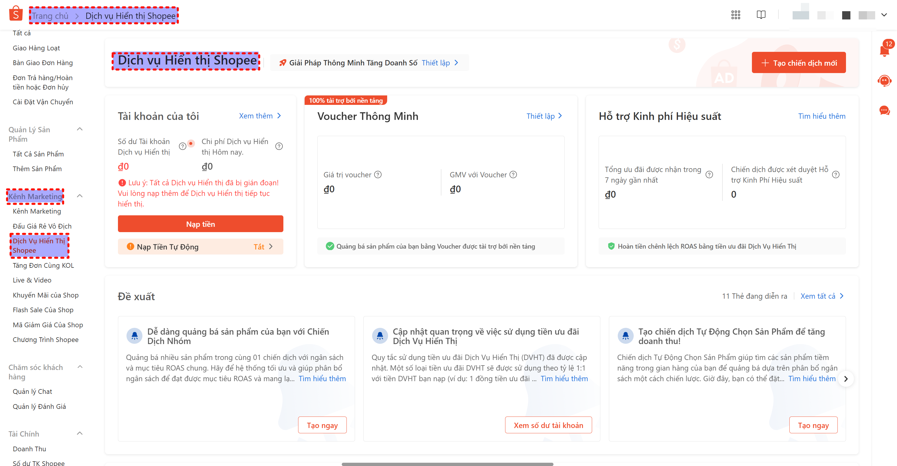 Shopee nâng ngân sách hiển thị tối thiểu 100.000đ/ngày từ năm 2026