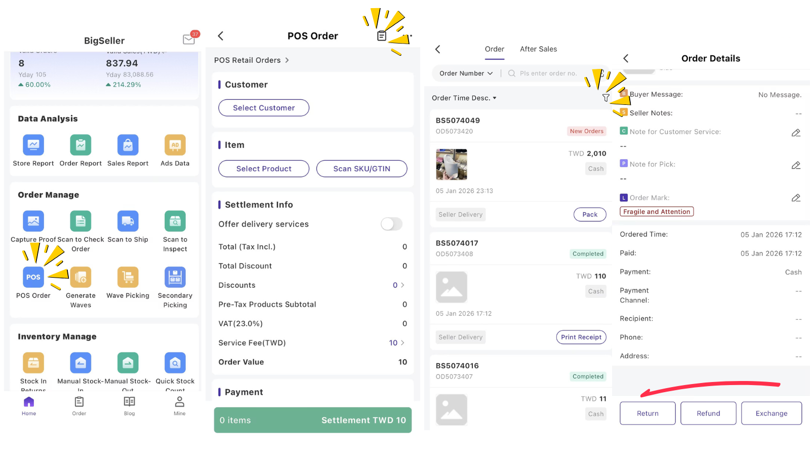 bigseller january 2026 POS order