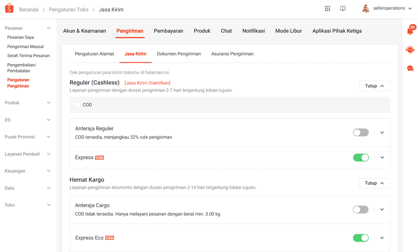 Cara Menonaktifkan Layanan Virtual Express & Express Eco di Shopee Melalui Seller Center