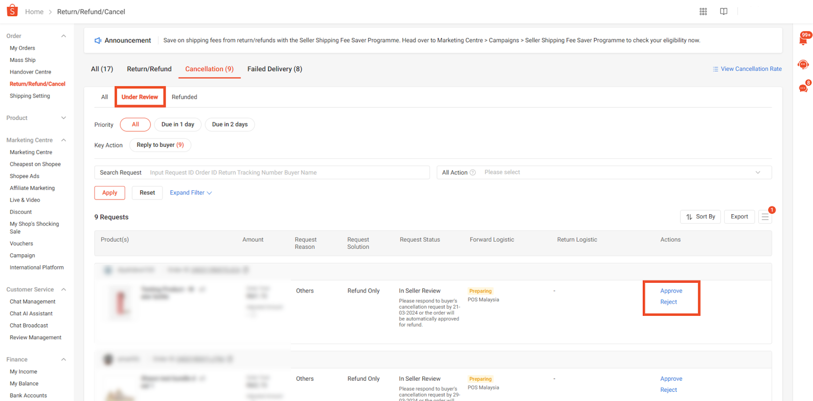 shopee seller centre reassessed return reason