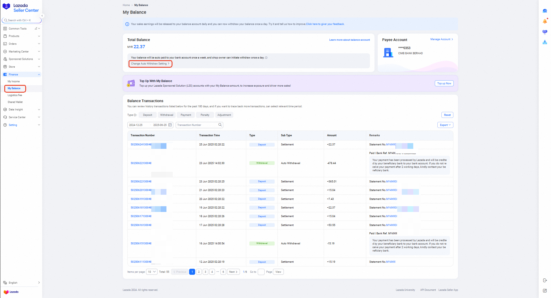 how to set up lazada auto withdraw